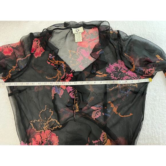 VTG 100% Silk Beaded Tunic Top slip bell sleeves,Whimsical,Y2K grunge size 1X - Picture 8 of 10